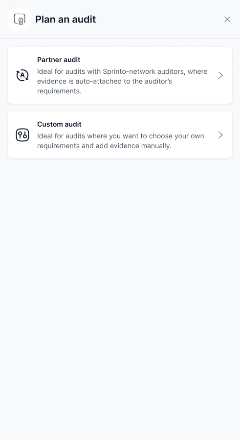 Audit Type Selection